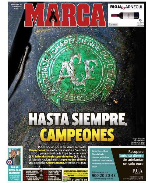 La Une du journal espagnol Marca du 30 novembre 2016.