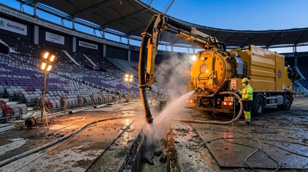 Stade de football en chantier