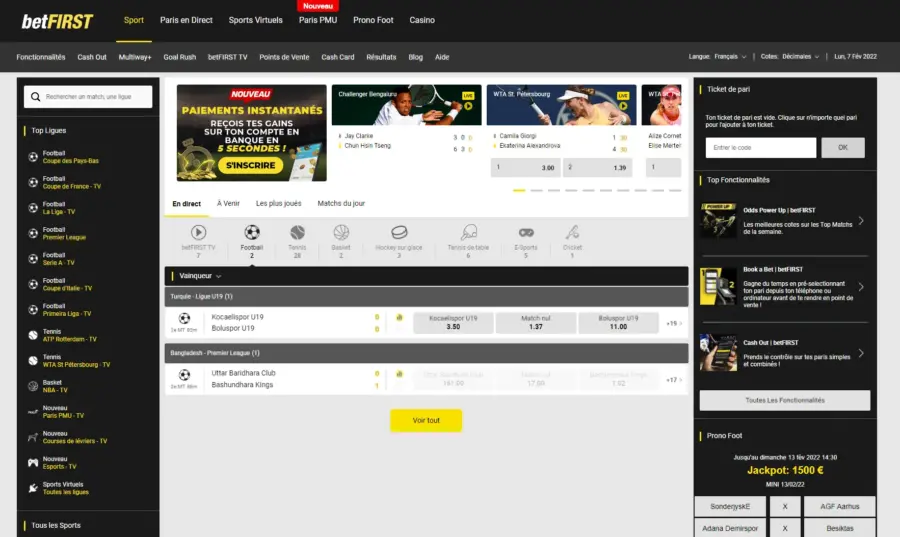 betfirst - site de paris sportif belgique